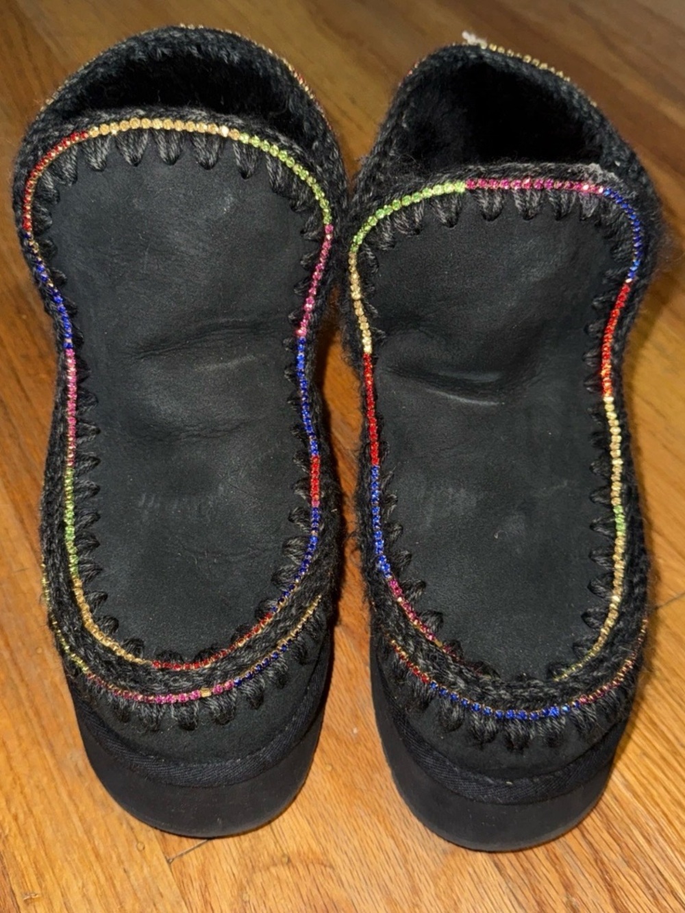 Women’s Mou Black Suede Shearling Ankle Booties Size EU 39